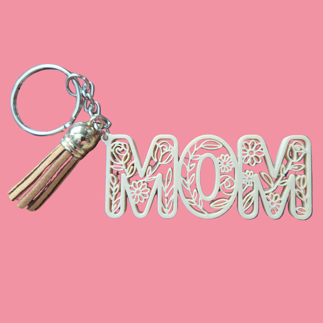 Floral Mom Keychain
